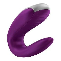 vibrador double fun para parejas satisfyer violeta - detalle 3