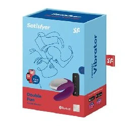 vibrador double fun para parejas satisfyer violeta - detalle 7