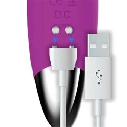 vibrador flexible punto g usb magnetico silicona morado - detalle 4