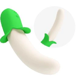 vibrador forma platano verde silicona 7 velocidades - detalle 3