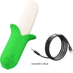 vibrador forma platano verde silicona 7 velocidades - detalle 4