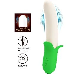 vibrador forma platano verde silicona 7 velocidades - detalle 6