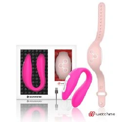 vibrador fucsia para pareja doble con reloj rosa