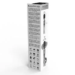 vibrador masajeador tipo microfono gris plateado blacksilver - detalle 3