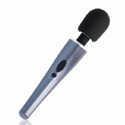 vibrador masajeador tipo microfono gris plateado blacksilver