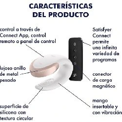 vibrador para pareja blanco satisfyer double love luxury - detalle 4