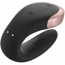 vibrador para pareja negro satisfyer double love luxury - detalle 4
