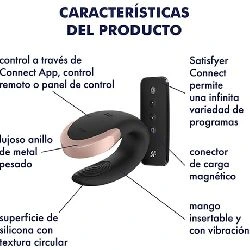 vibrador para pareja negro satisfyer double love luxury - detalle 6