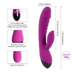 vibrador punto g de silicona con usb de 20 cm shequ - detalle 8