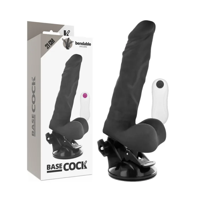 VIBRADOR REALISTA ARTICULABLE CONTROL REMOTO NEGRO 21 CM