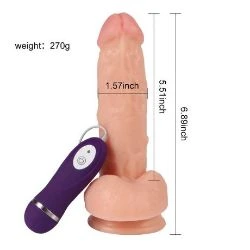 vibrador realista barato control remoto 18 cm shequ - detalle 2
