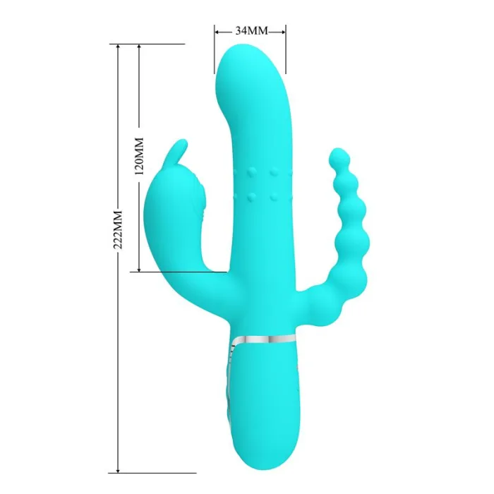 Vibrador rotador con Bolas Rotadoras y Cadena Anal - detalle 10
