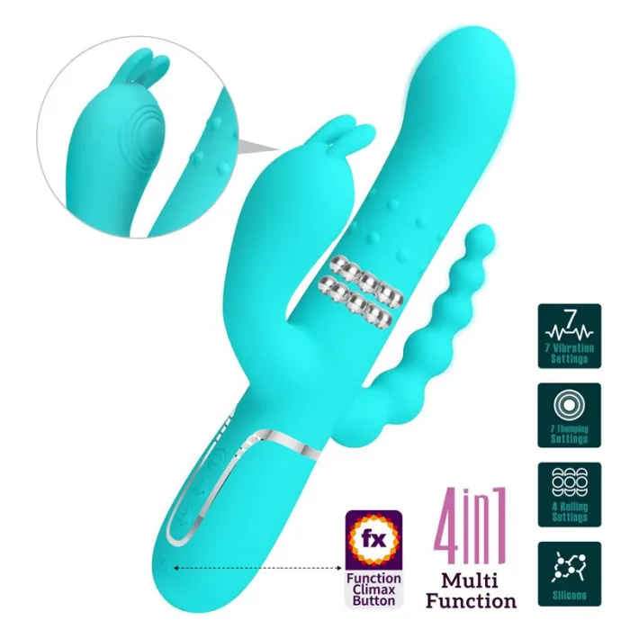 Vibrador rotador con Bolas Rotadoras y Cadena Anal