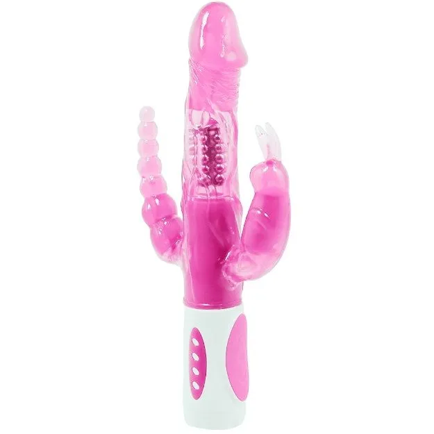 VIBRADOR ROTADOR Triple función rosa - detalle 2