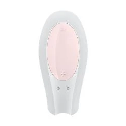 vibrador satisfyer para parejas con app double joy blanco rosa - detalle 2