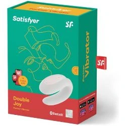 vibrador satisfyer para parejas con app double joy blanco rosa - detalle 6