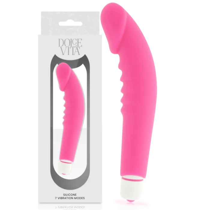 VIBRADOR SILICONA clásico ROSA - detalle 2