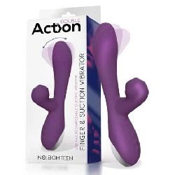vibrador y succionador oscilantefinger usb magnetico silicona purpura