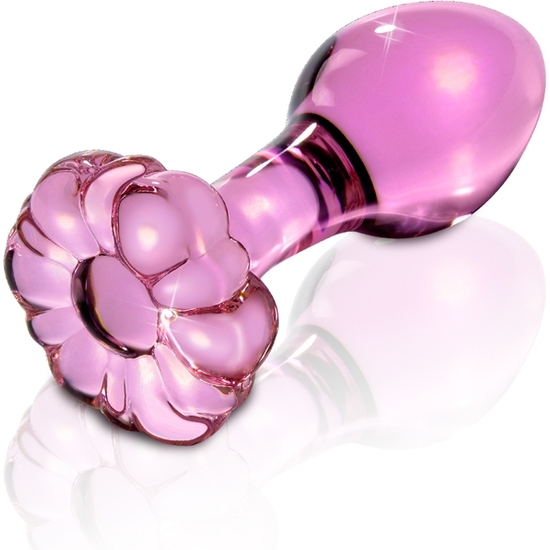 masajeador de cristal con punta conica rosa