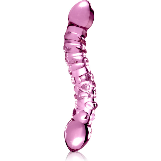 masajeador de vidrio con punta conica rosa  55