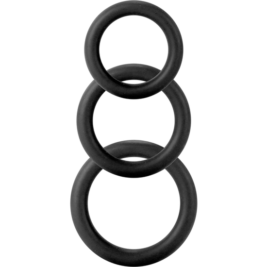 anillo para el pene tres tamaños negro