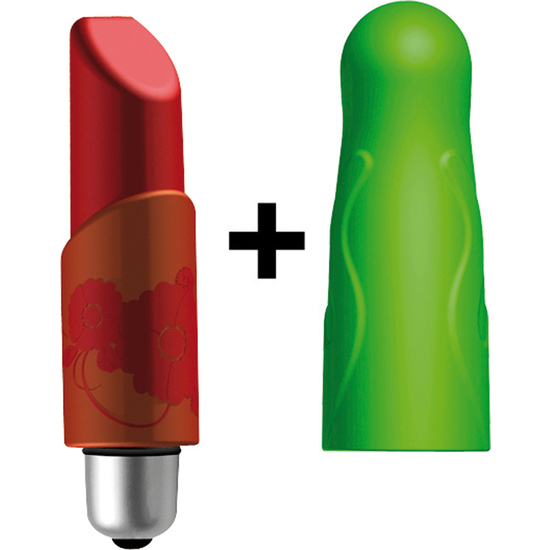 micro set estimulador con fundas rojo y pistacho