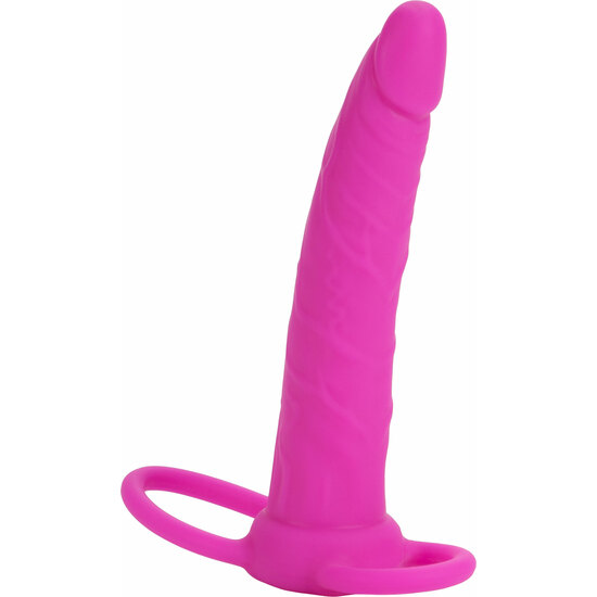 dildo con arnés para testículos rosa