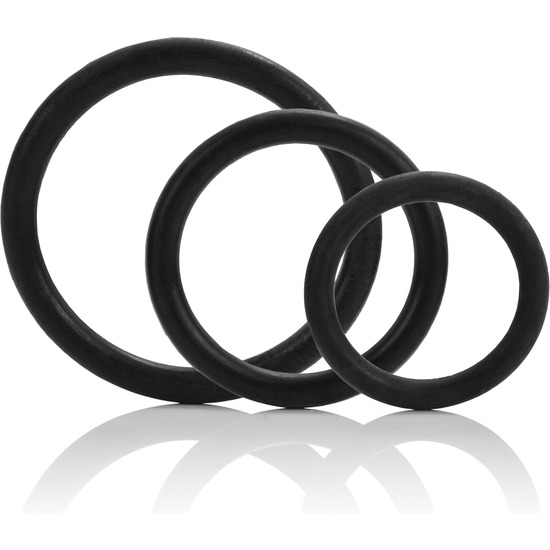 triple anillos negros para pene