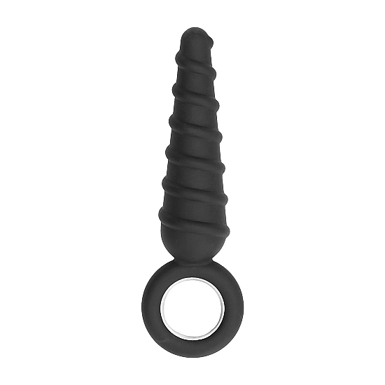 dildo anal con anillos de metal negro no. 60 